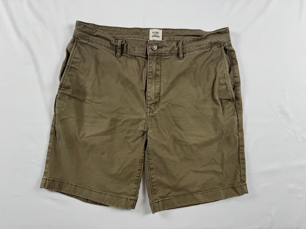 Flint and Tinder 365 Chino Short 9" Khaki Casual Men's Size 34 Men's